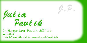 julia pavlik business card